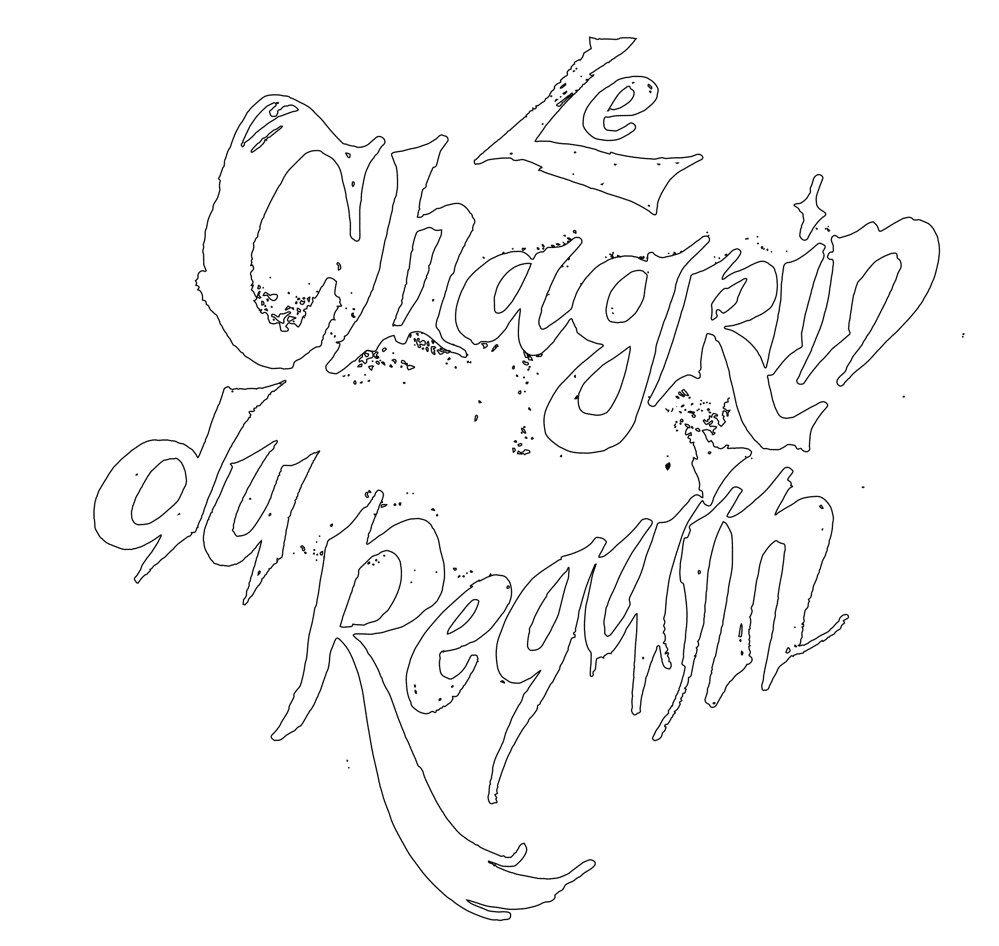 Le titre en contours dans une calligraphie manuscrite.