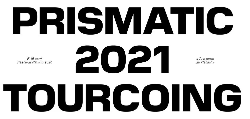 Le titre et le lieu en très grand, entouré de la date et de la thématique en très petit.