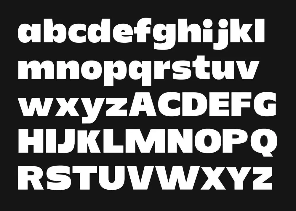 Liste des caractères, ils sont compacts et assez gras.